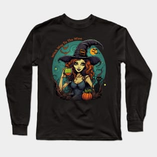 Witch Way To The Wine Women Halloween Witch Long Sleeve T-Shirt